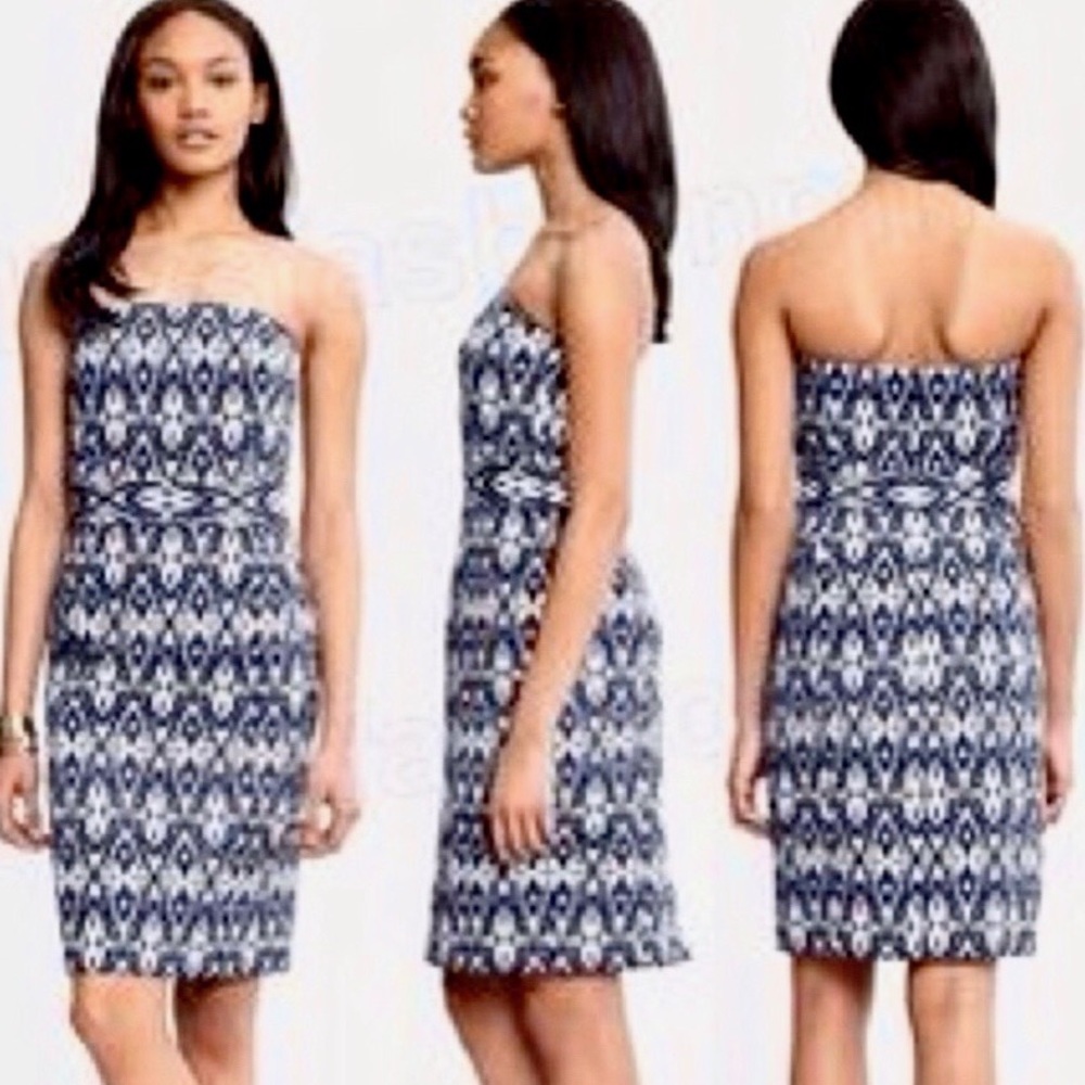 NWOT Blue & White Ikat Banana Republic Dress